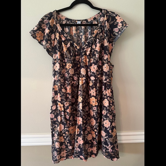Old navy blue orange n floral dress 2X - Picture 2 of 4